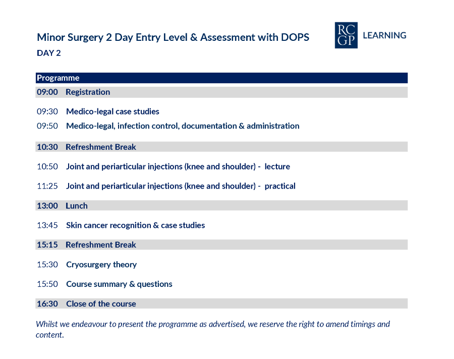 Event: Minor Surgery Skills | Entry Level (includes DOPS) | Norwich
